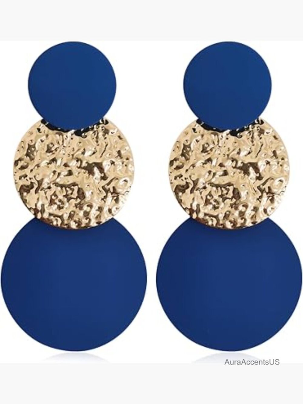 Vintage Gold Round Disk Drop Earrings - Boho Lightweight Beach Jewelry